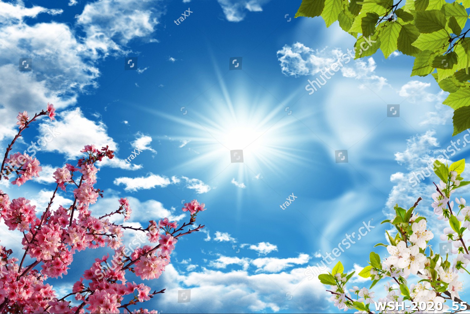 Dán trần hình hoa lá WSH-2020_55